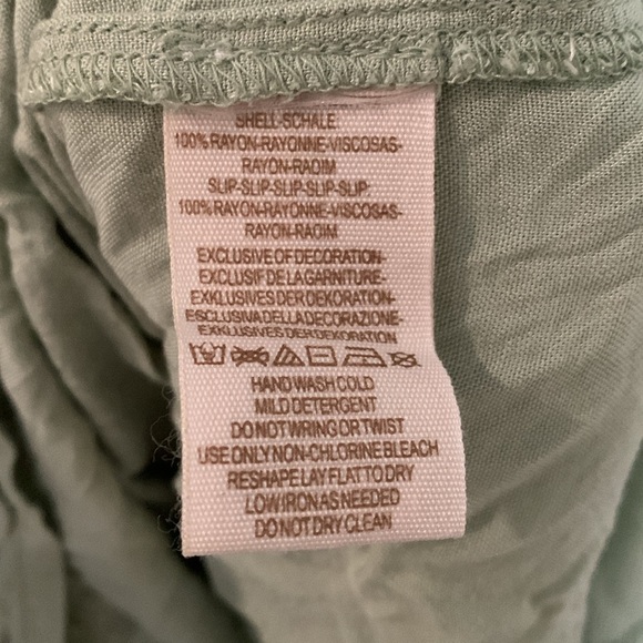 FREE PEOPLE Spell On You Embroidered Mini Dress in Earth Sage Size L - Picture 11 of 13